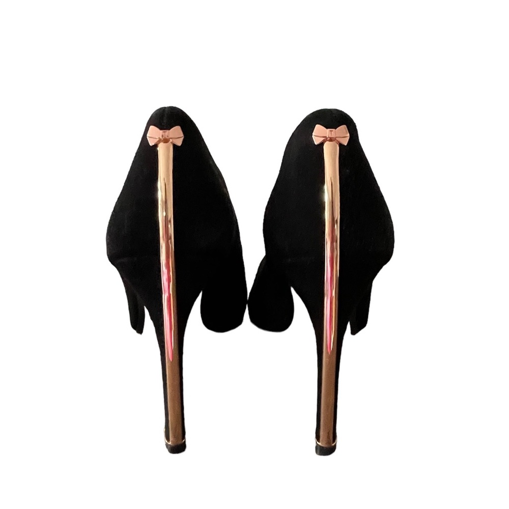 Ted Baker Black Suede Bow Heels - Picture 4 of 6